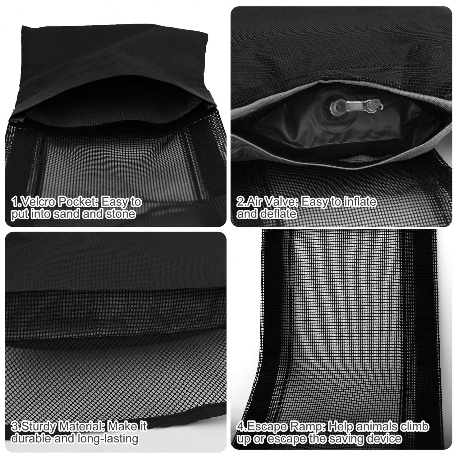 Monrocco 2 Pack Animal Saving Escape Ramp for Swimming Pool, Pool Black