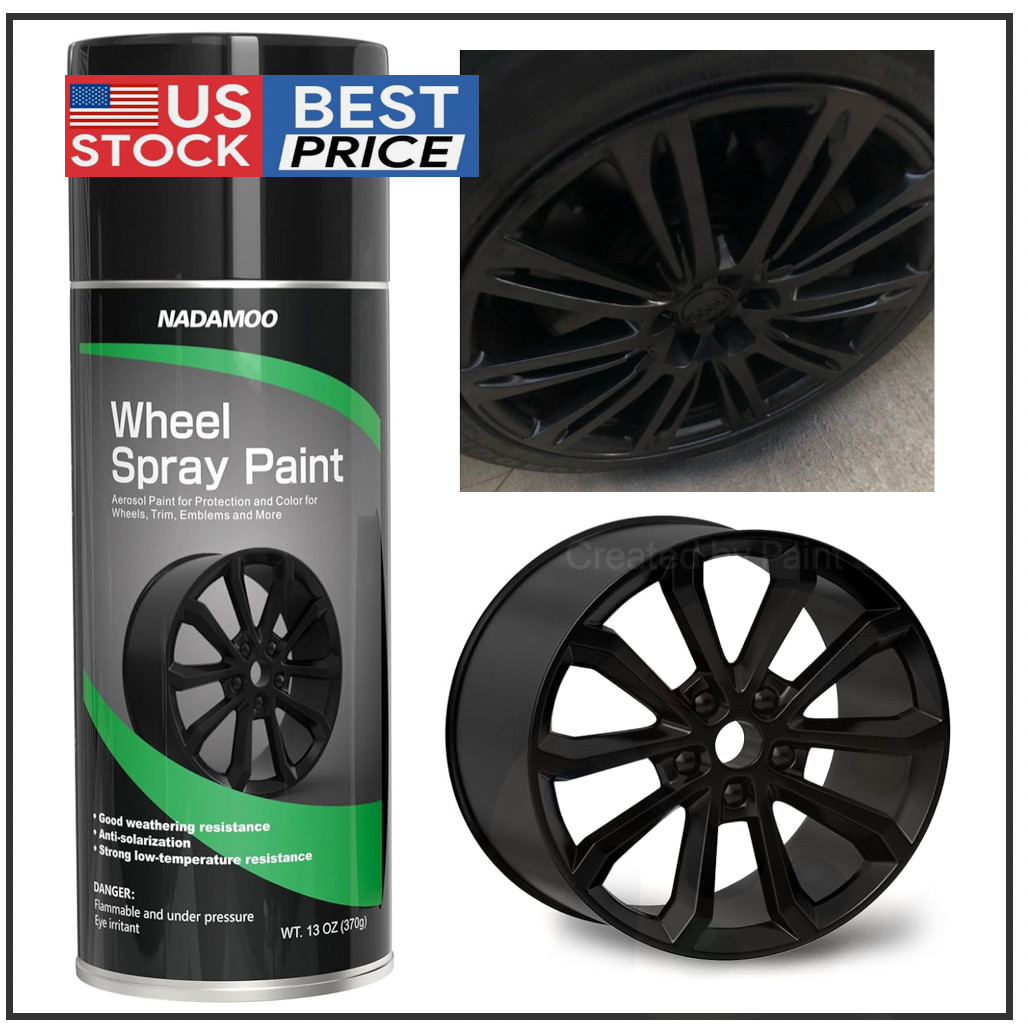 Black Aluminum Wheel Spray Paint Semi-gloss Car Rim Paint for Recolor and Protec