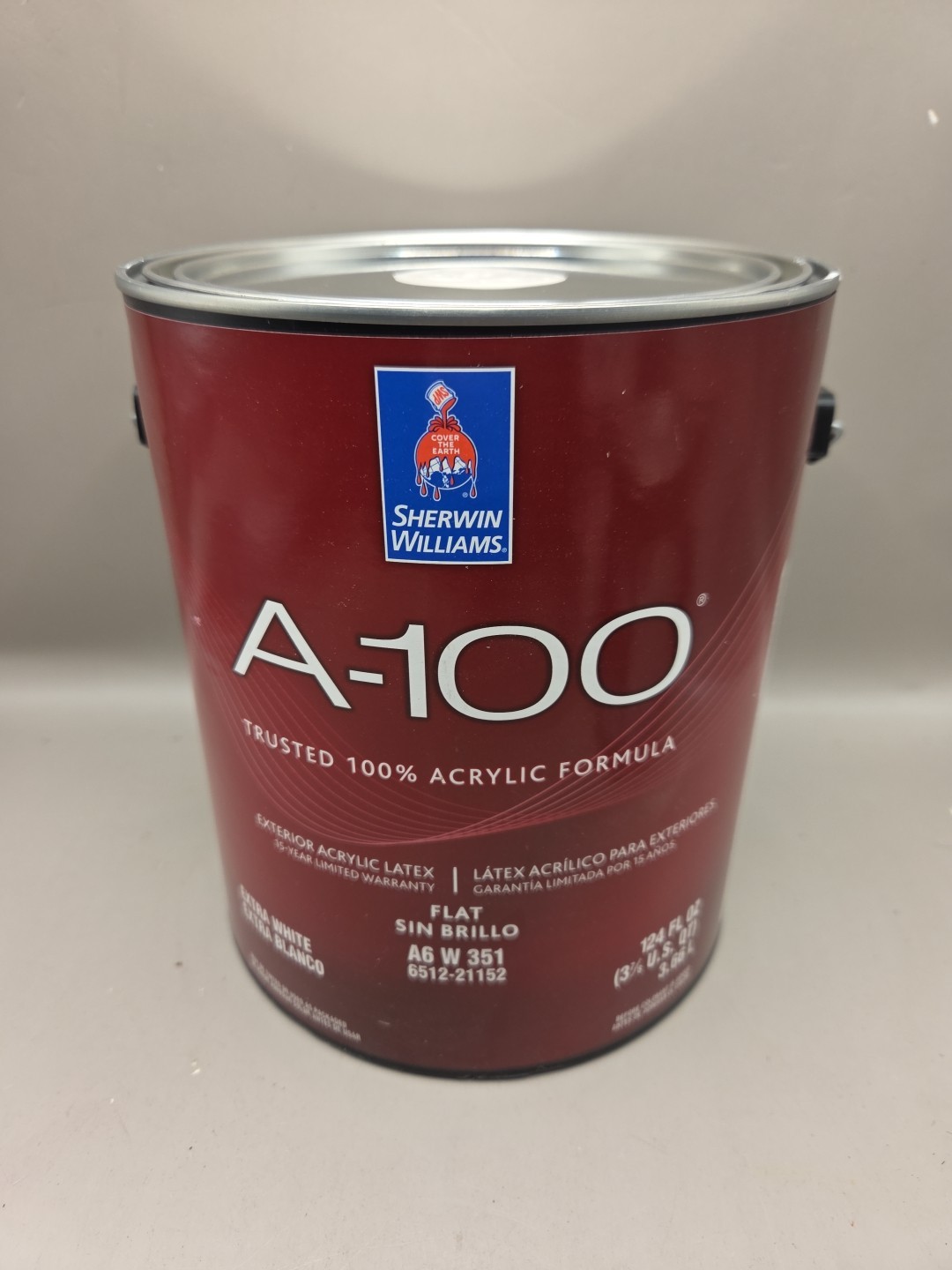 1 Gallon Sherwin William’s A-100 Exterior Flat Color 6008 Individual White