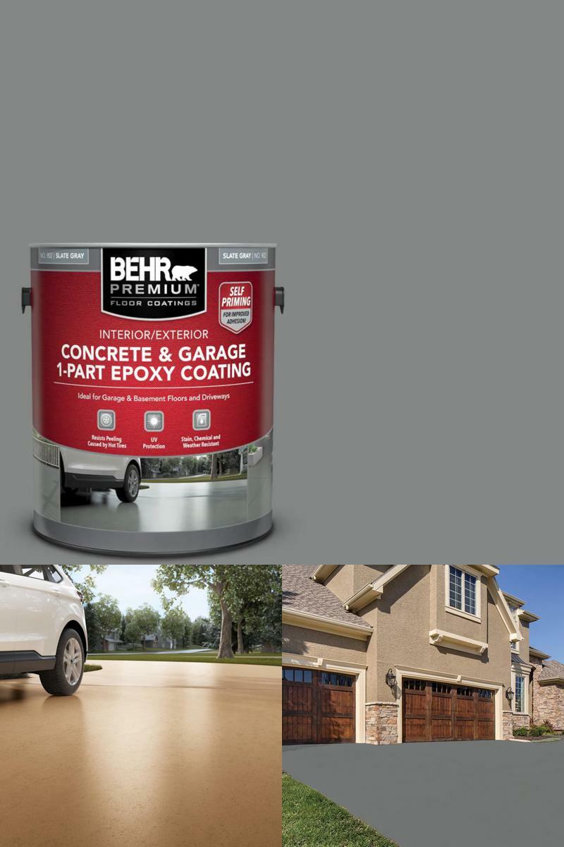 1 Gal. Slate Gray Floor Paint Epoxy Concrete For Garage Basement Patio Driveway