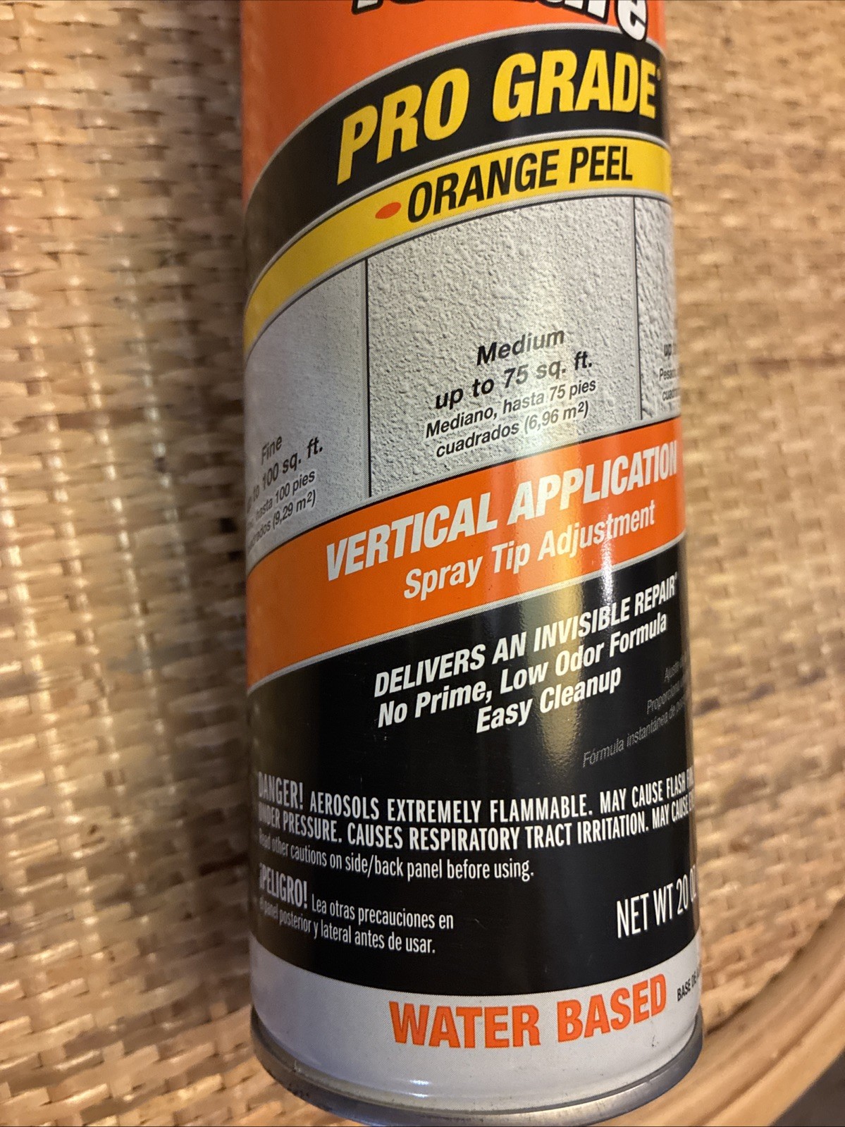 CEILING TEXTURE 20 oz Flat White Orange Peel Vertical Homax Pro Grade