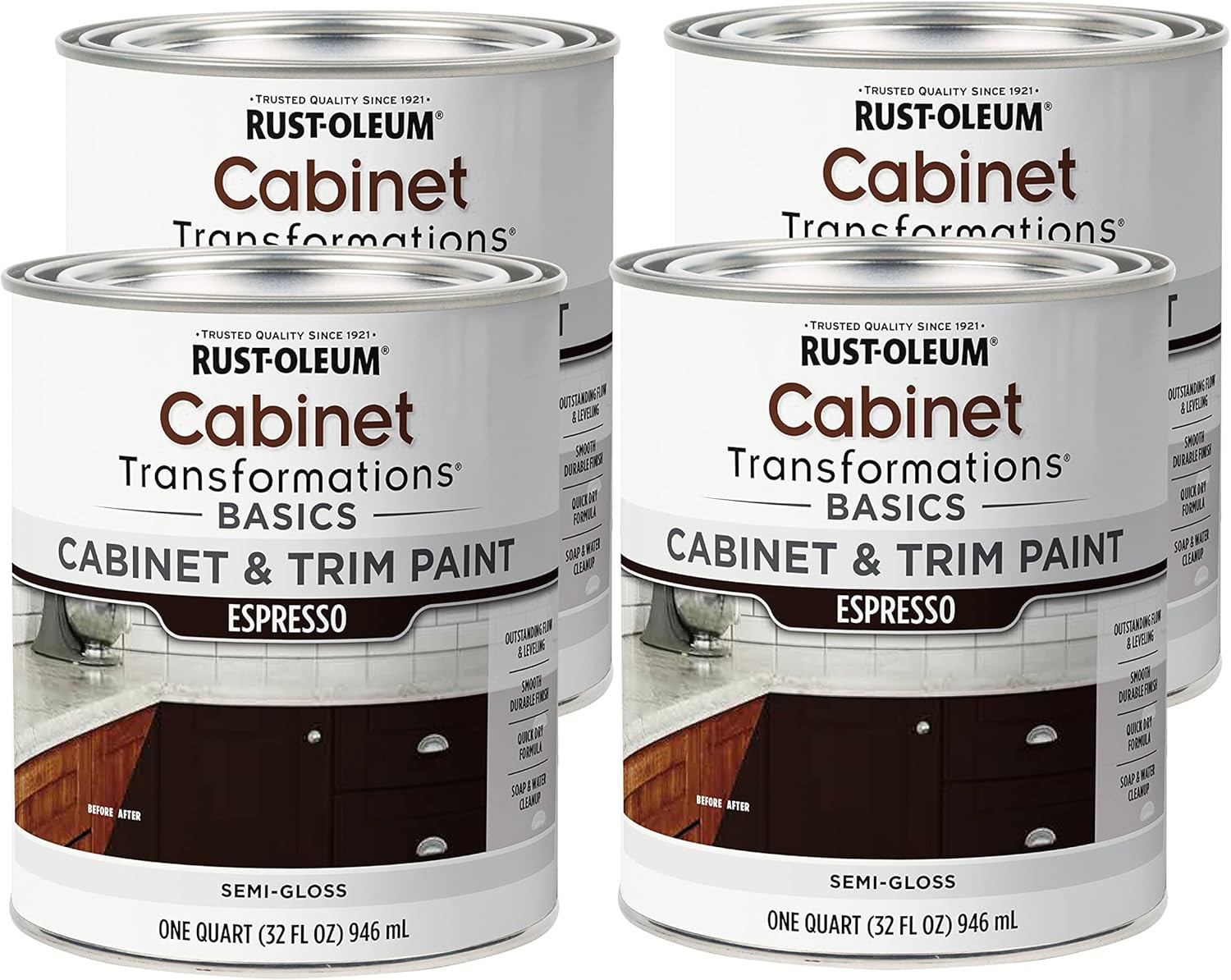 372012 Transformations Basics Cabinet & Trim Paint, Quart, Black