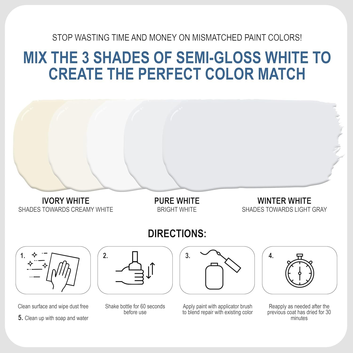 Semi-Gloss White Touch-Up Paint Pen Kit – Wall, Kitchen Cabinet, Furniture, W…