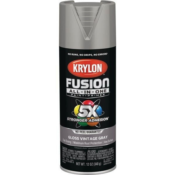 12-Krylon Fusion All-In-One Gloss Spray Paint & Primer, Vintage Gray K02726007