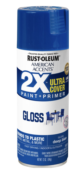 Rust-Oleum American Accents Ultra Cover 2X Gloss Spray Paint, Deep Blue,12 Oz