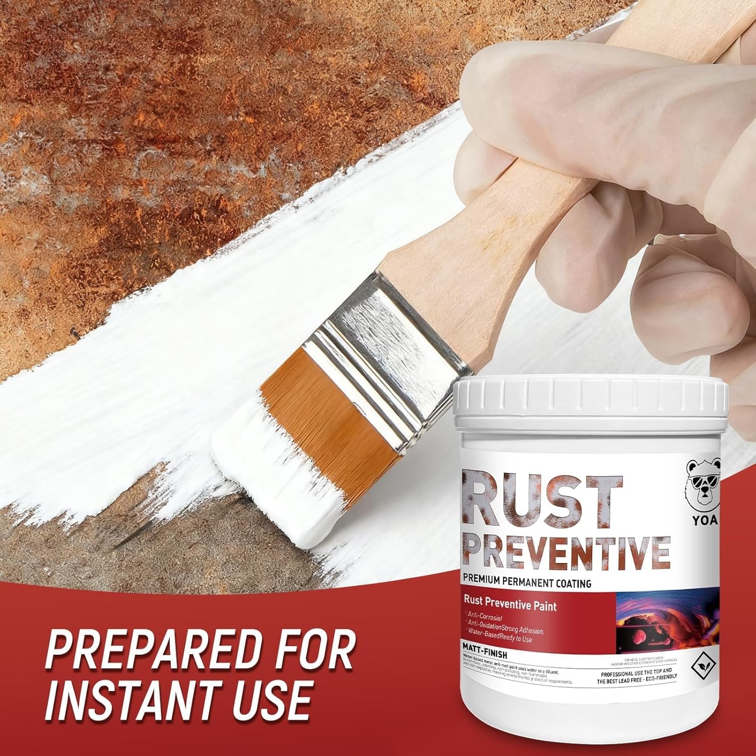Metal Paint, Water-Based Rust-Proof Paint, 16 fl oz, Metal Primer and Protective