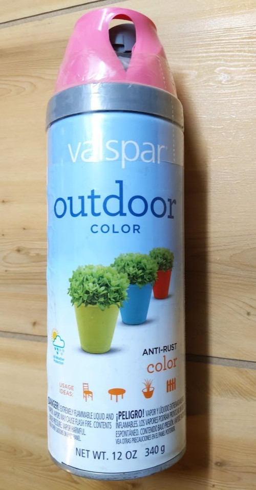 Valspar Outdoor Color Spray Paint 12oz BUBBLE GUM GLOSS Anti-Rust 15313 NEW