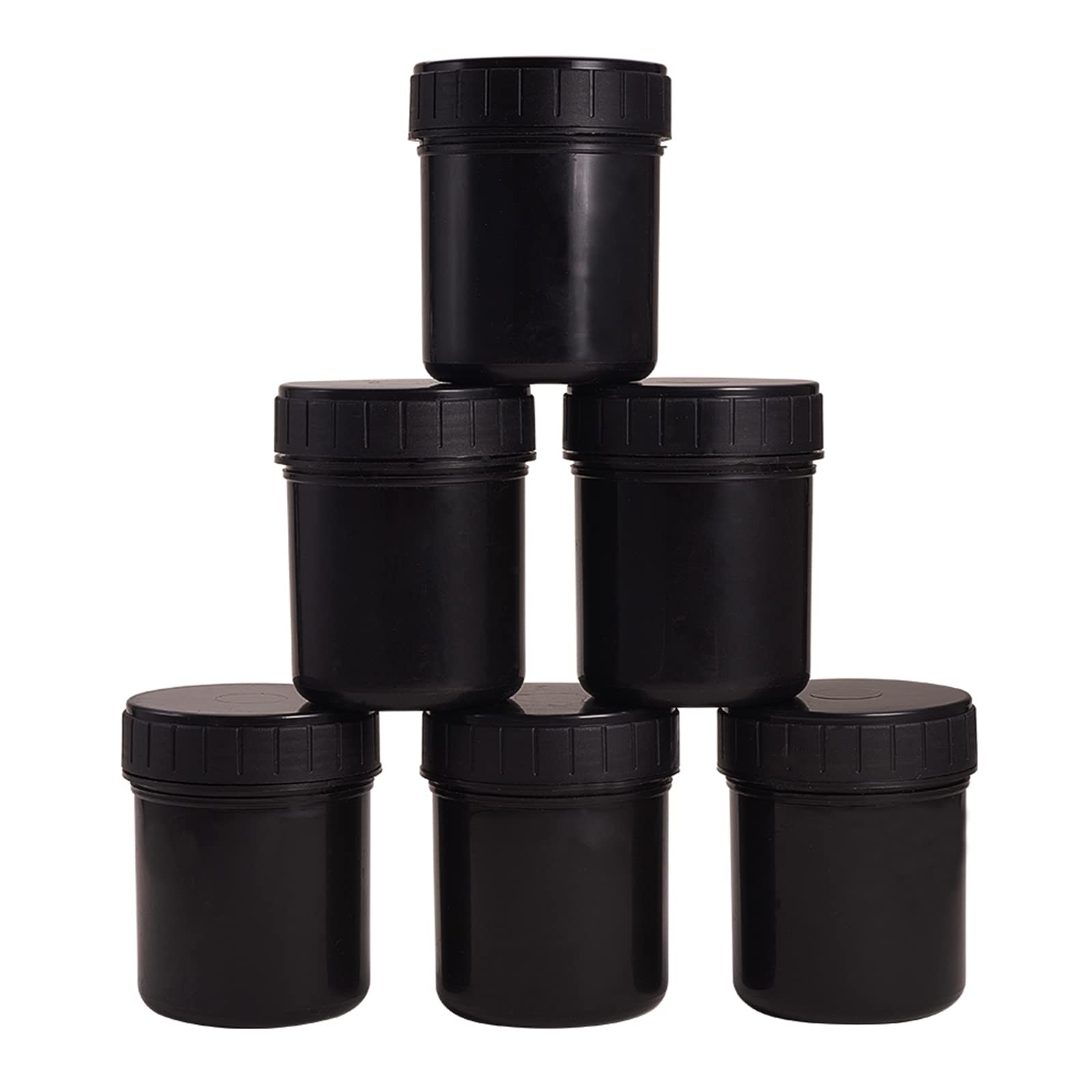 Plastic Paint Cans, 6PCS 150ML Black Empty Plastic Paint Jars Paint Storage C…