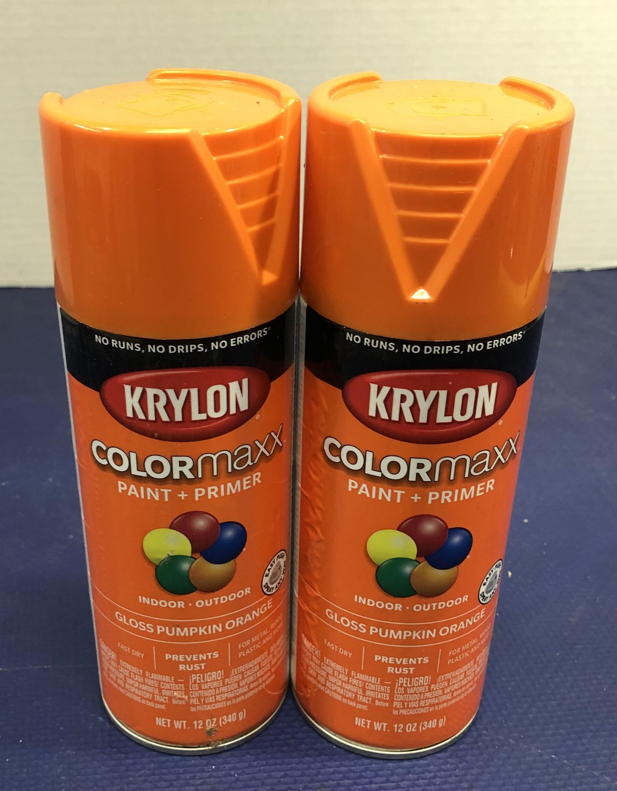 Krylon Colormaxx Spray Paint 12oz Cans X 2 – Gloss Pumpkin Orange 5532