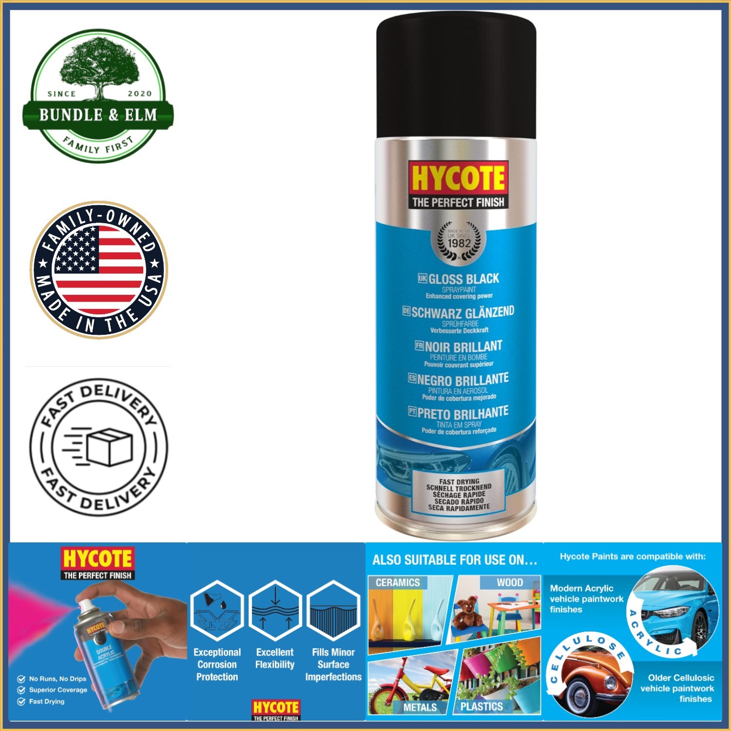 Fade Resistant Gloss Black Paint, Ideal for Indoor and Outdoor Applications