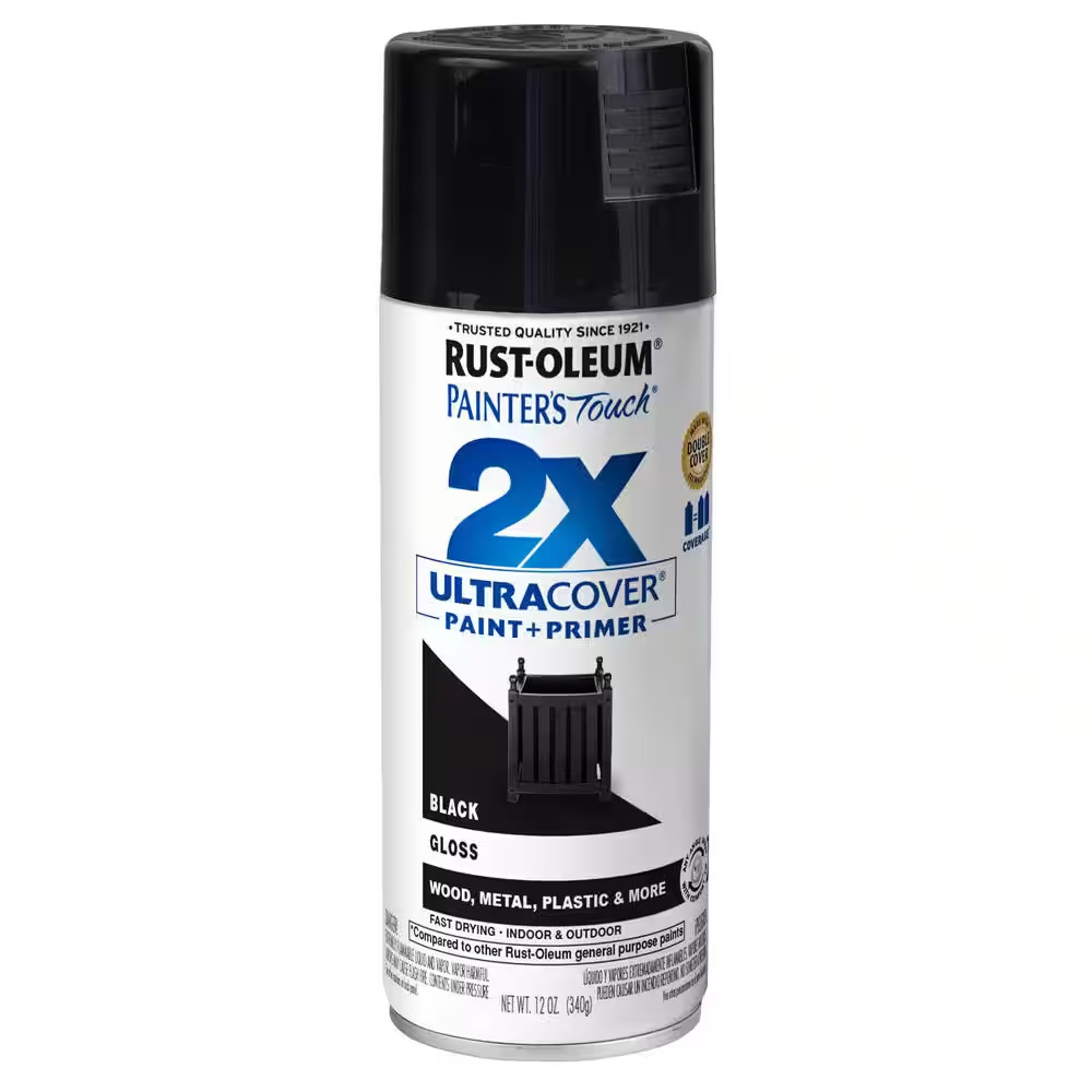 12 Oz. Gloss Black General Purpose Spray Paint (6-Pack)