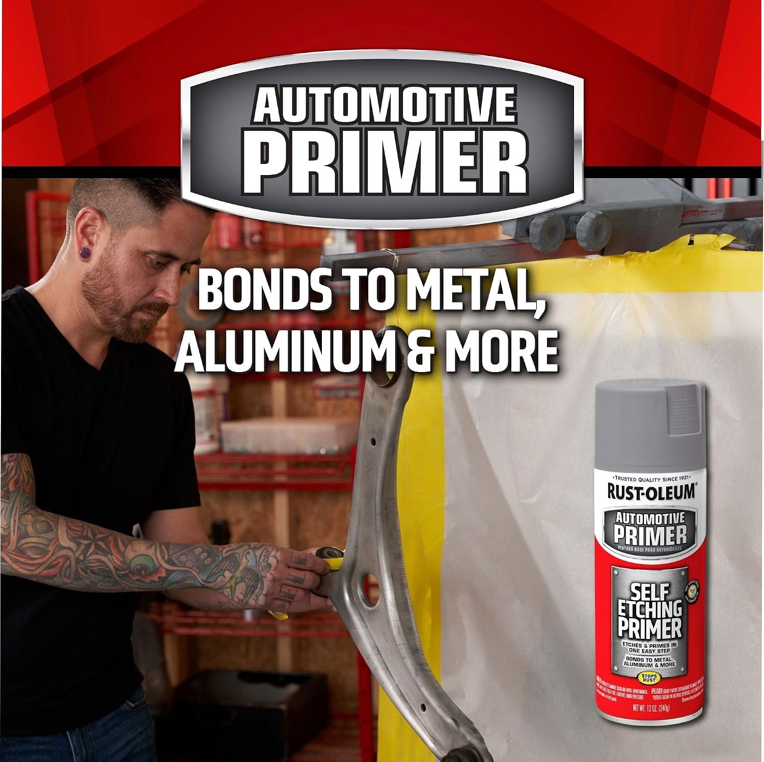 Rust-Oleum Automotive Self Etching Primer Spray 12 oz Matte Dark Green