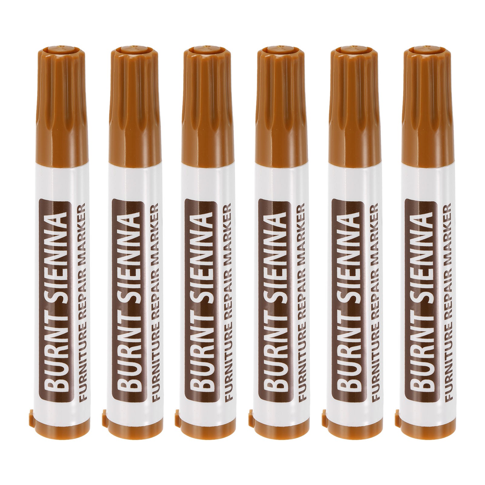 Furniture Repair Wood Markers, 6 Pcs Burnt Sienna Touch Up Filler Sticks