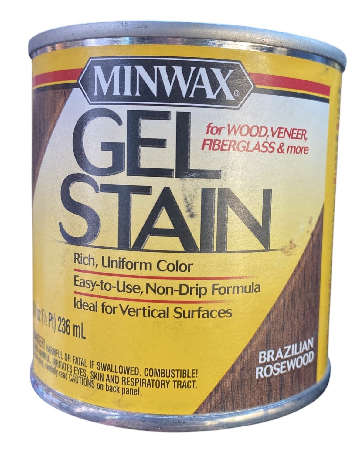 Minwax Gel Stain Brazilian Rosewood 1/2 Pint for Wood, Veneer, Fiberglass & More