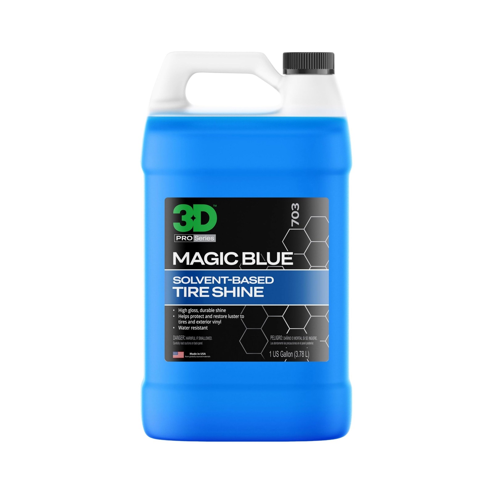 3D Magic Blue Tire Shine Spray – Water Resistant High Gloss Tire & Trim Dress…