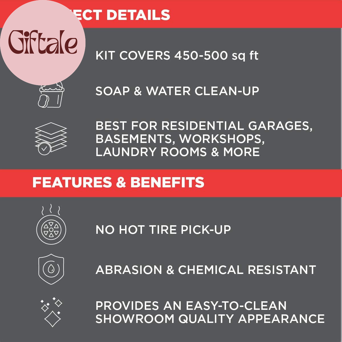 365186 EPOXYSHIELD Garage Floor Coating Kit, 2.5 Car, Gloss Dark Gray
