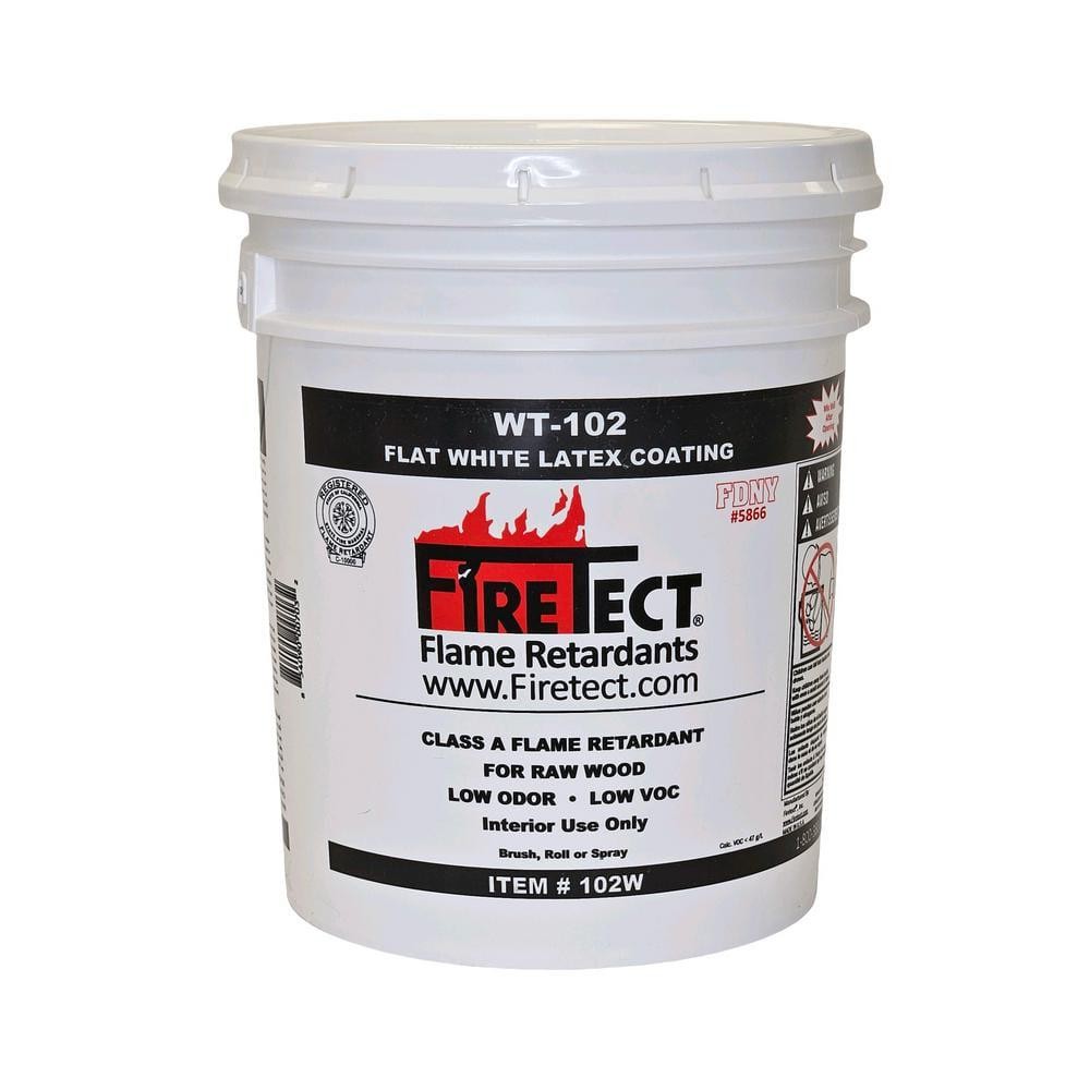 WT-102 5 gal. White Flat Latex Intumescent Fireproofing Flame Retardant Paint