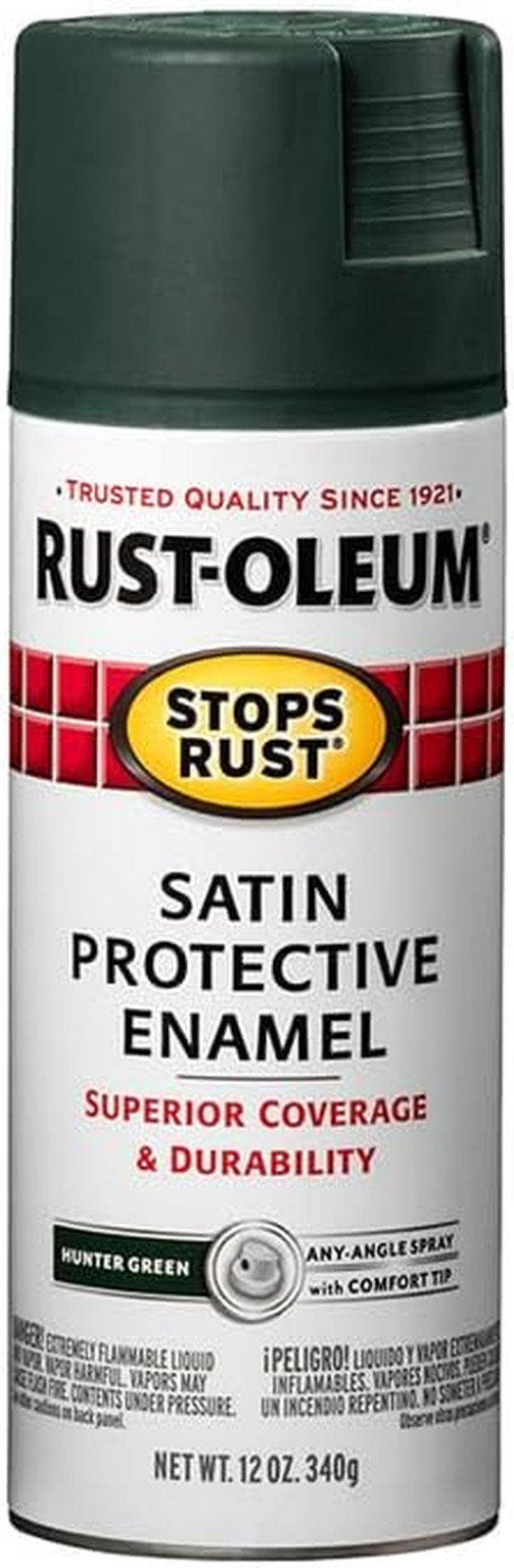 Rust-Oleum Stops Rust Spray Paint 12oz Satin Hunter Green 6 Pack 7732830