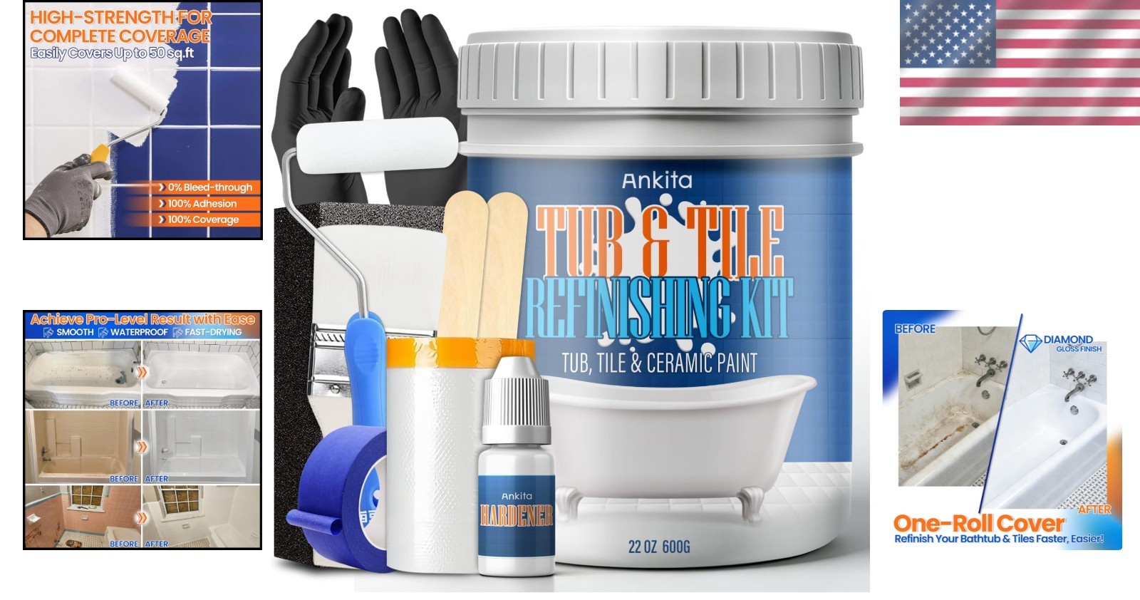 Quick-Dry Bathtub Paint – No Odor, High Gloss#
