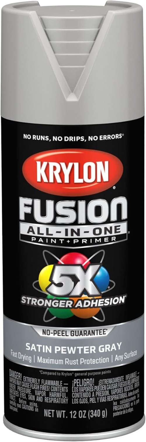 High-Performance Rust-Resistant Spray Paint – 12 oz Pewter Gray for All Surfaces