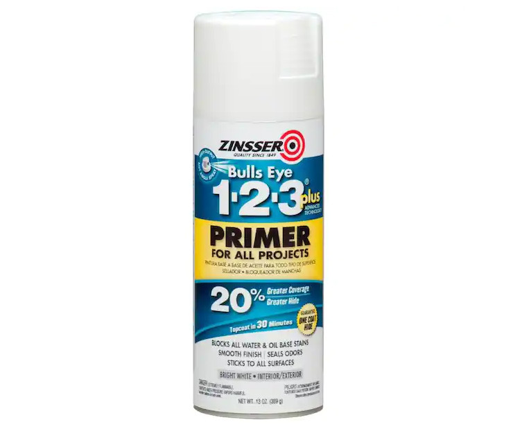 Bulls Eye 1-2-3 spraY PRIMER Bright White Interior Ex Zinsser case of 6 6-Pack