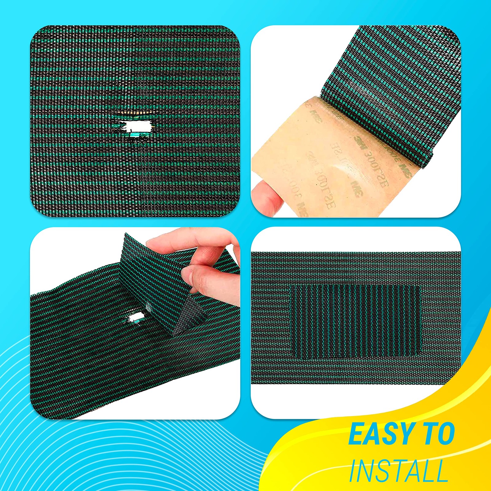 Pool Patch Repair Kit, Cover Patch, 12×8 Self 12 x 8 inches, Green