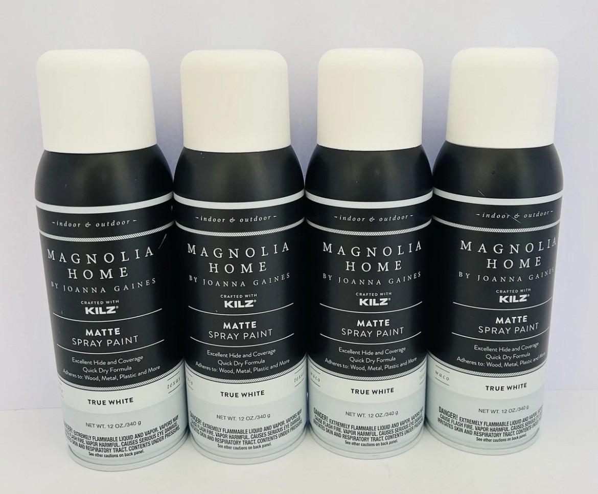 [SET OF 4] Magnolia Home by Joanna Gaines Kilz Matte Spray Paint TRUE WHITE 12oz