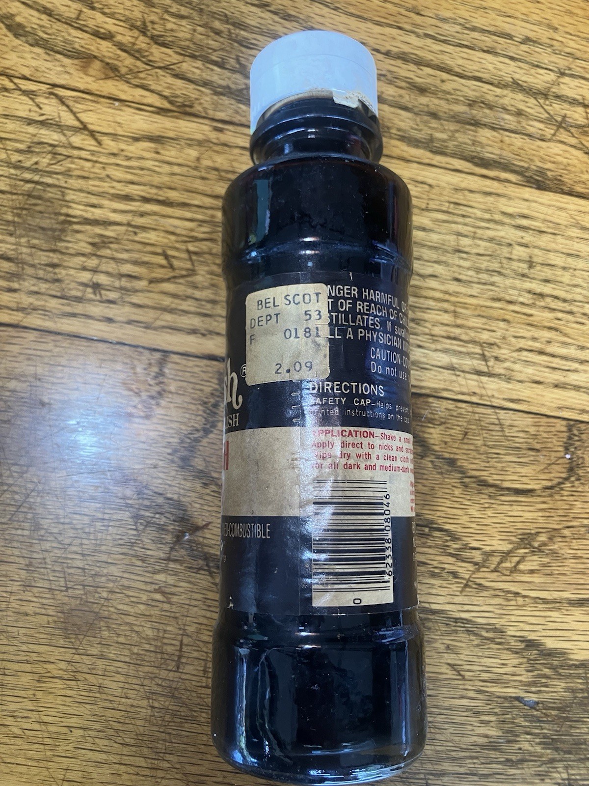 Old English Scratch Stain Dark Brown 8 fl oz for Furniture vintage glass bottle