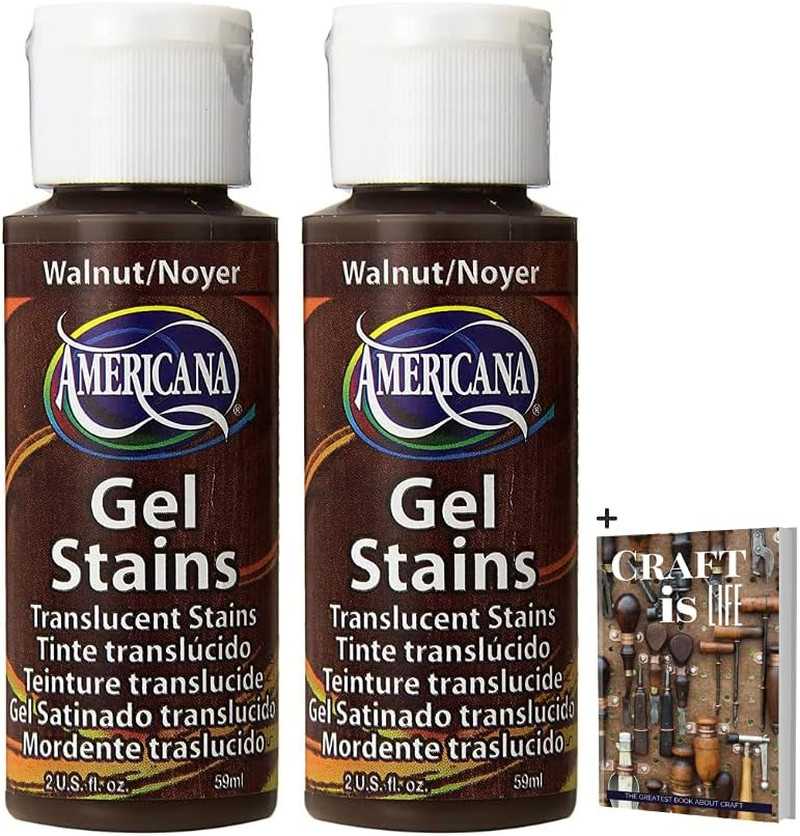 Americana Walnut Gel Stain – 2 Pack 2Oz Water-Based Wood Stain Solution Finish f