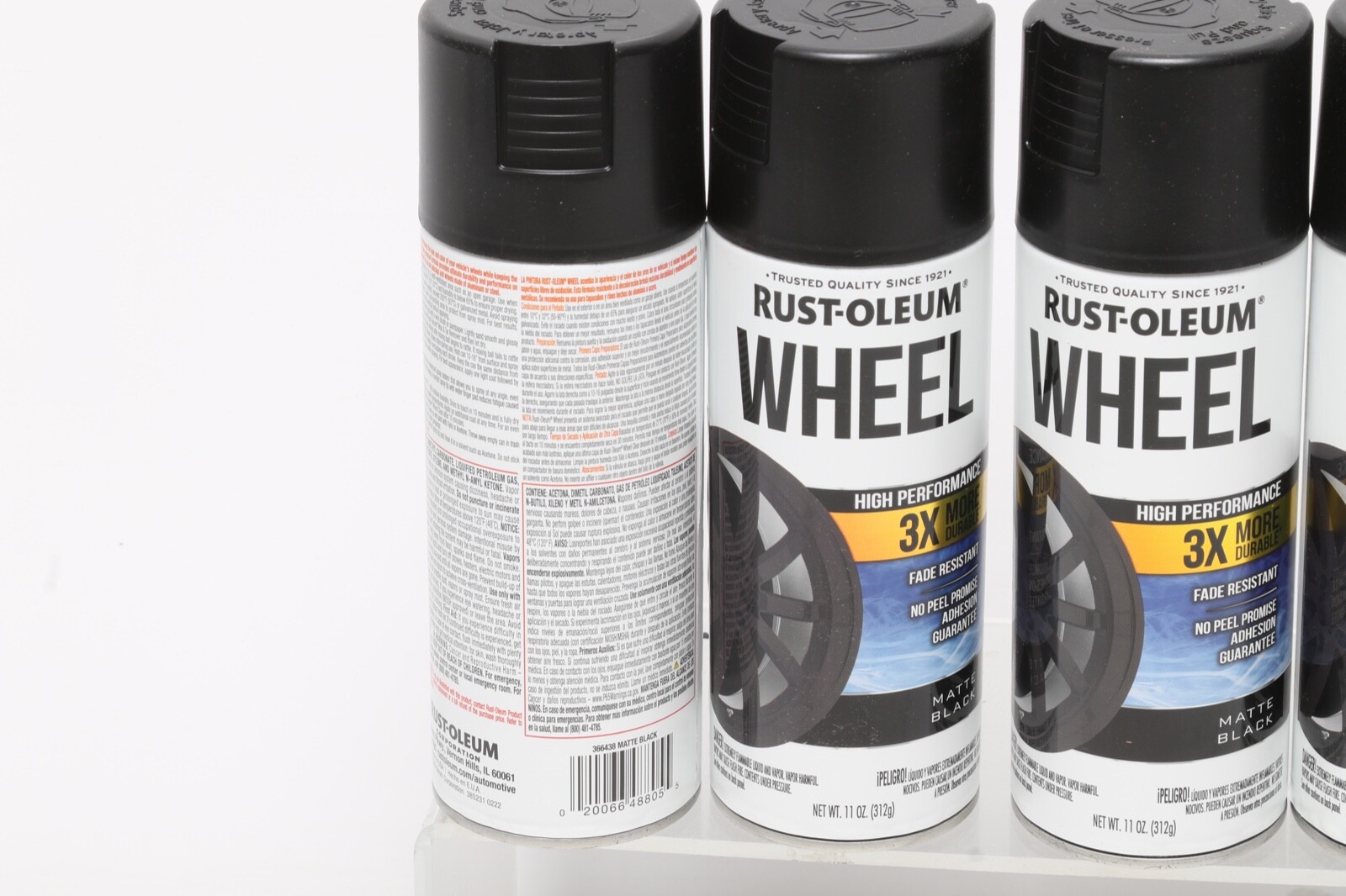6 Cans of Rust-Oleum High Performance Wheel Coating Spray Paint Matt Black 11 oz