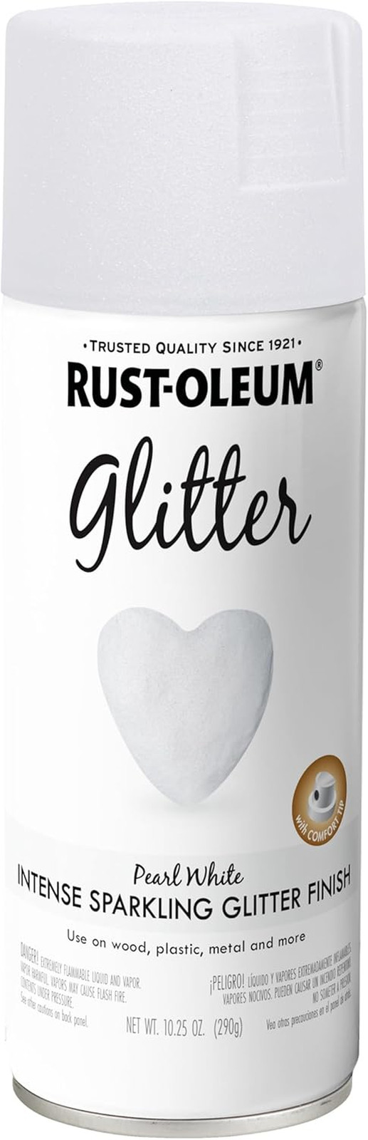 299426 Specialty Glitter Spray Paint, 10.25 Oz, Pearl White