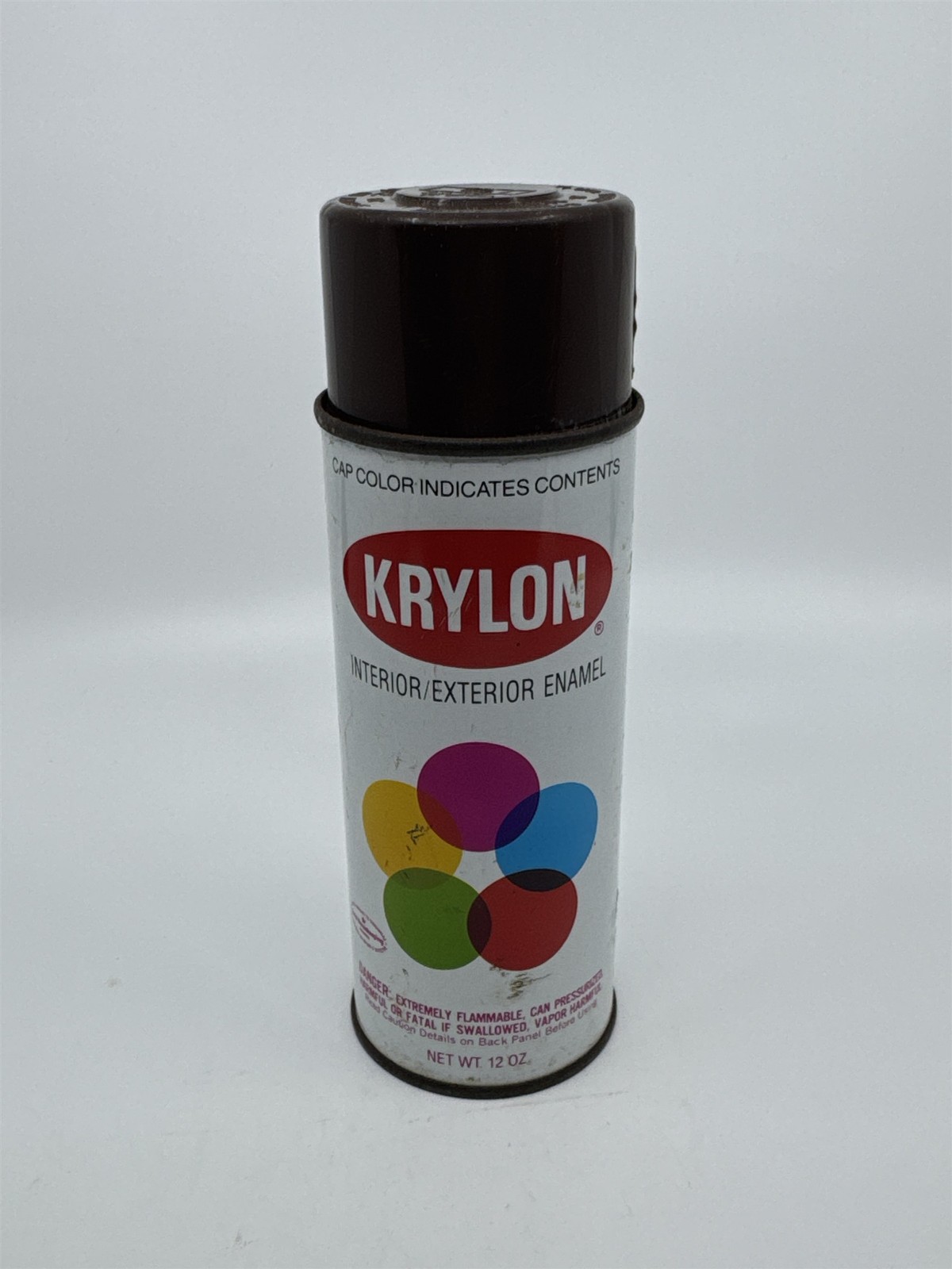 Krylon Interior/Exterior Leather Brown Enamel Spray Paint Can 1/2 Full