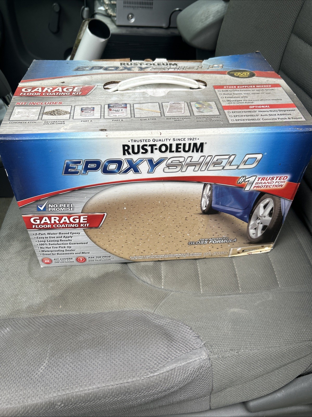 Rust-Oleum Epoxy Shield Garage Floor Coating – Gloss Gray, 1 Car (251965)