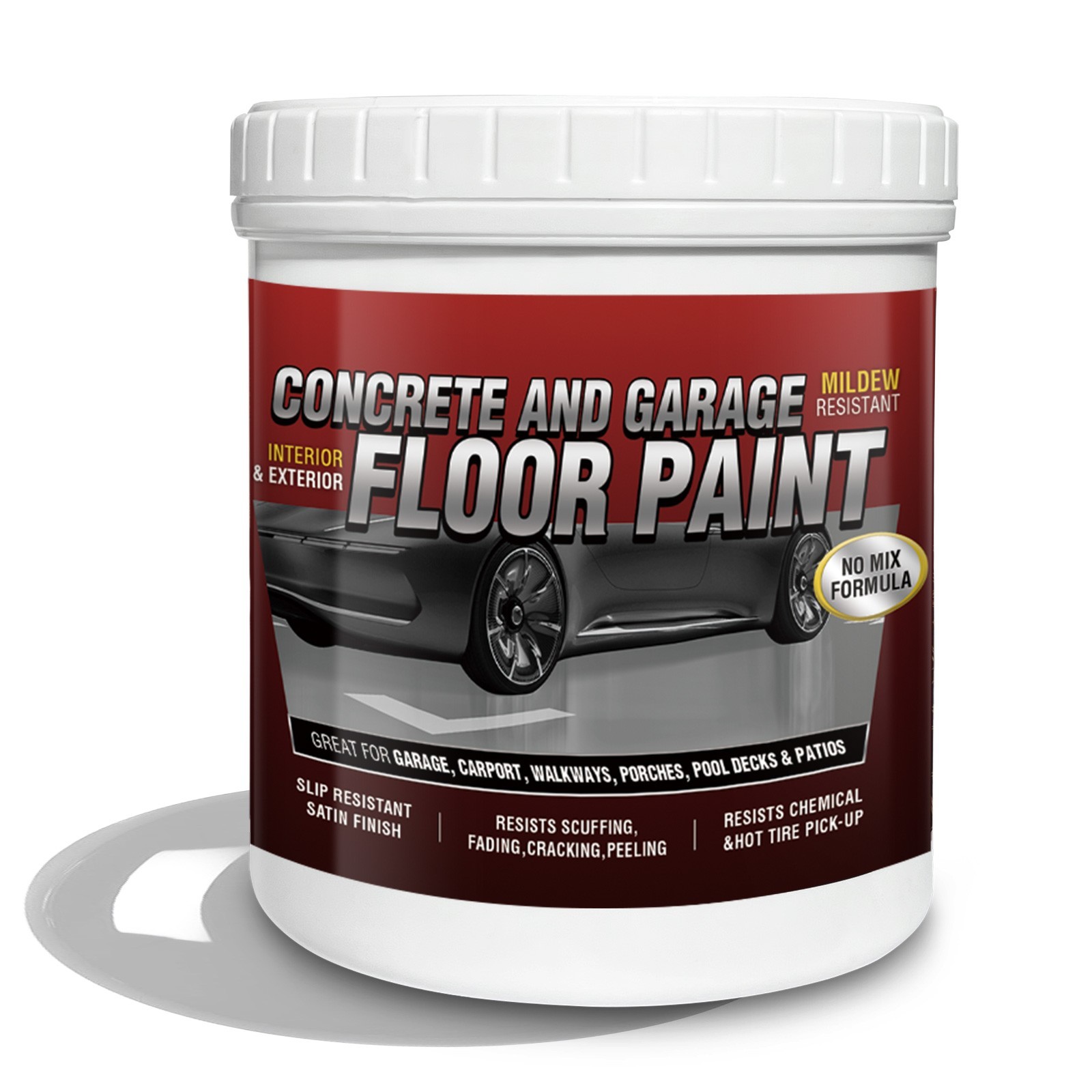 1 Gallon Professional Epoxy Floor Paint Kit -Acrylic Concrete Coating for Garage