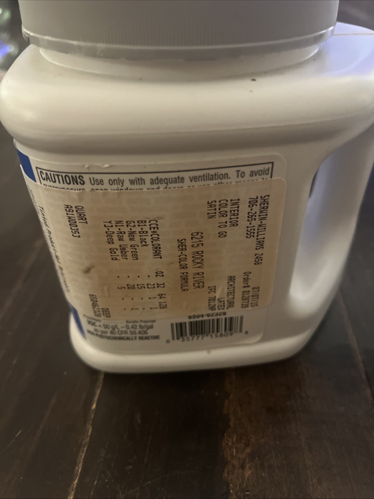 1 Qt Sherwin Williams Color To Go Interior/exterior Acrylic Latex Satin 6215