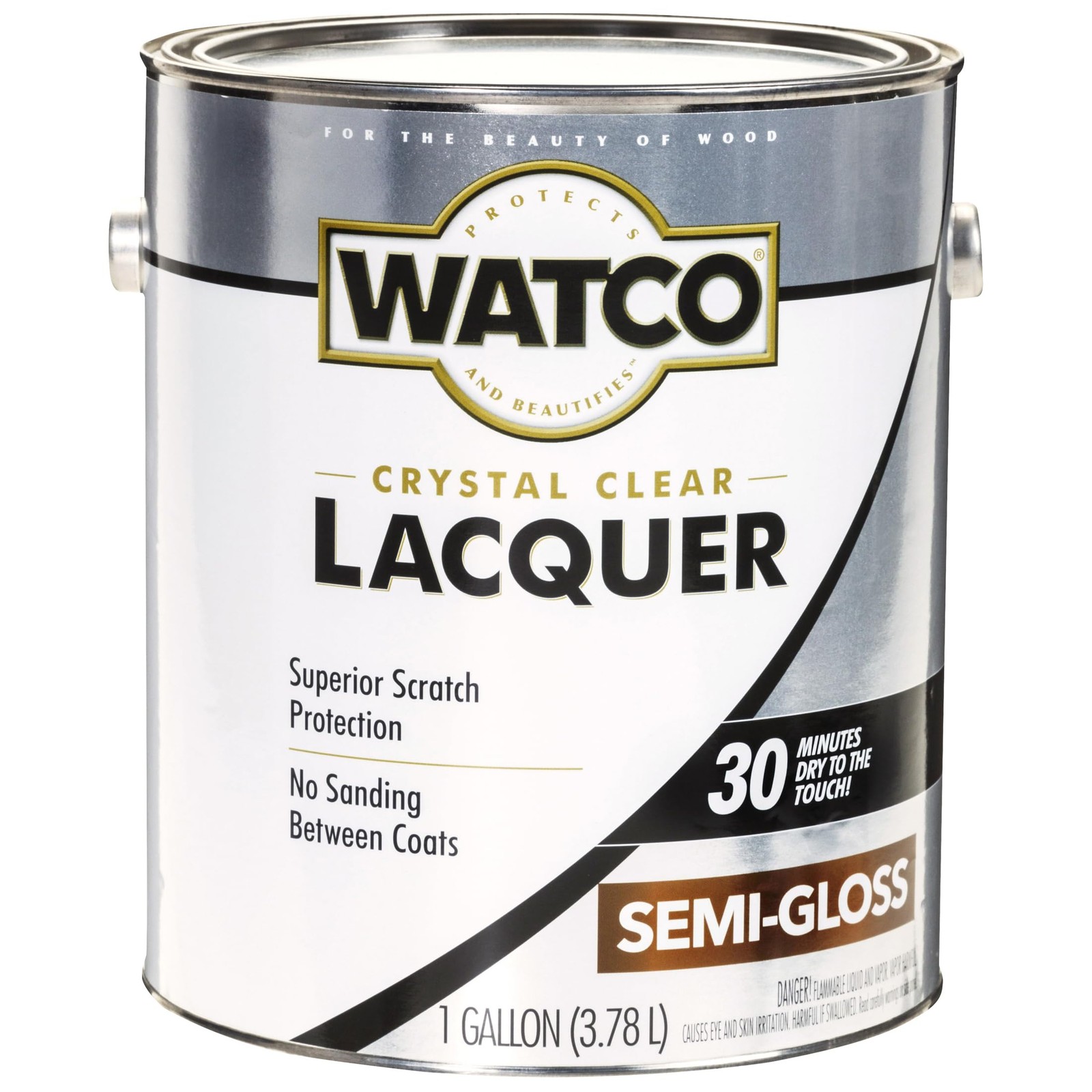 Watco 63131 Lacquer Clear Wood Finish, Gallon, Semi-Gloss, Durable
