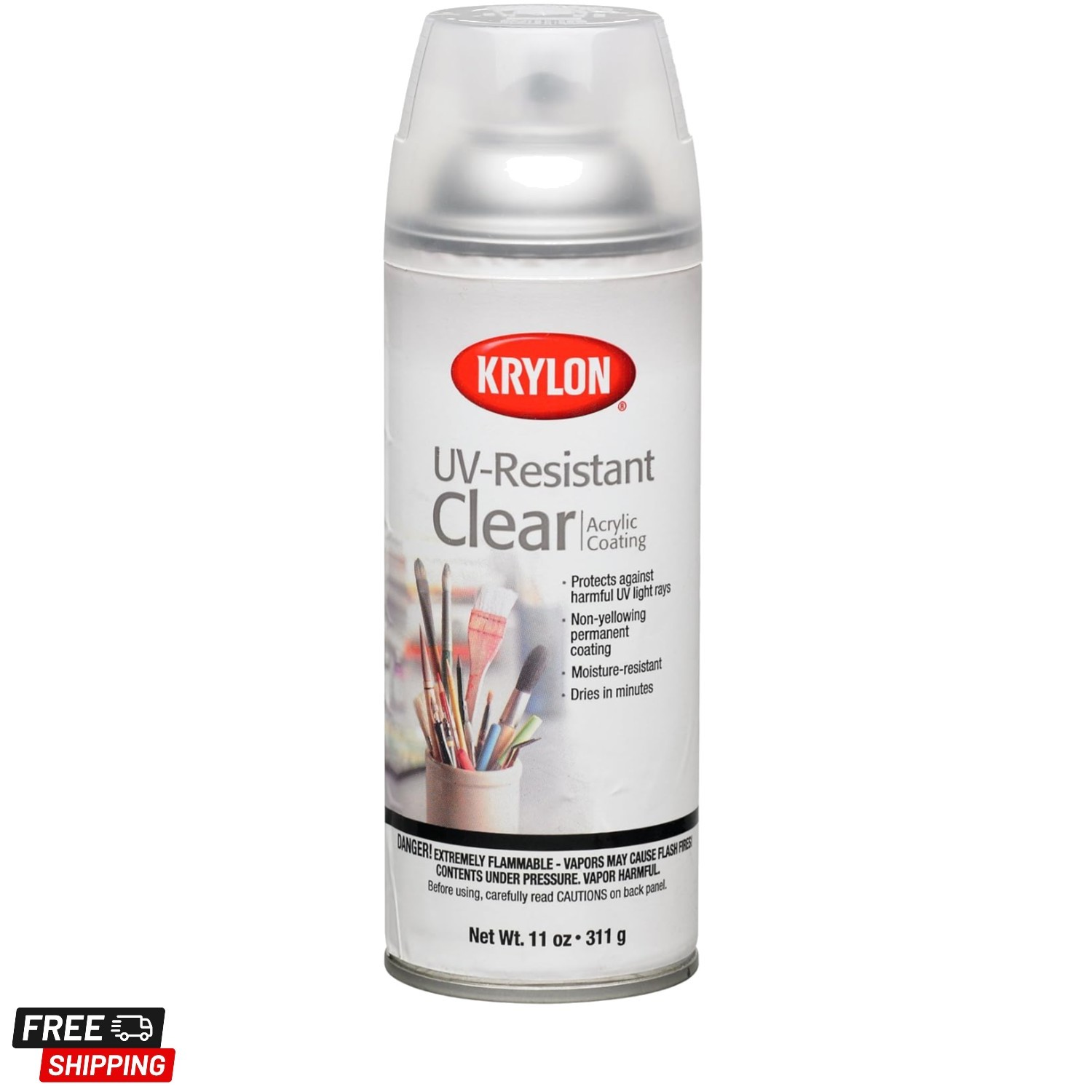 Spray Paint, Clear, Gloss, Solvent, 11 oz K01305007-1 Each
