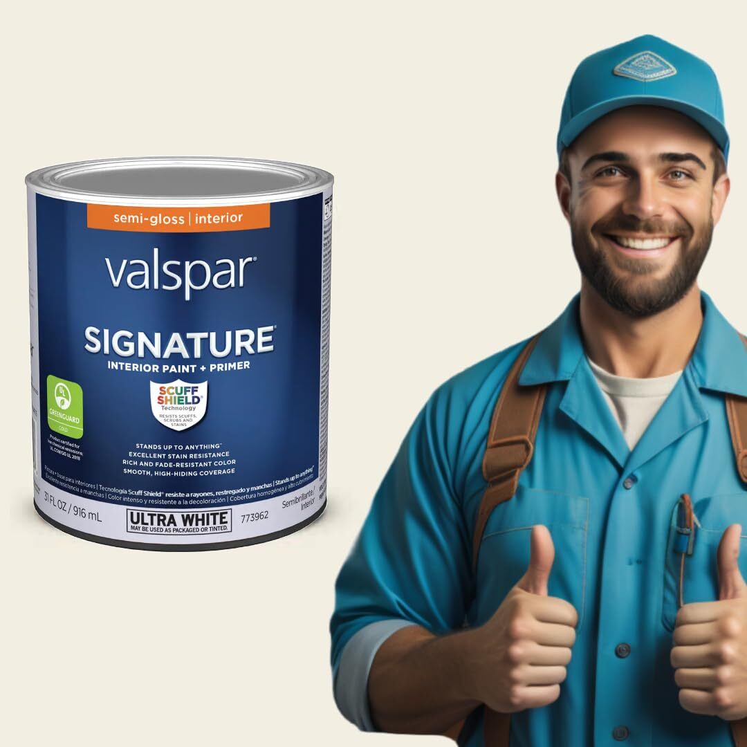 Valspar Signature Semi-gloss Swiss Coffee 7002-16 Latex Interior Paint + Primer