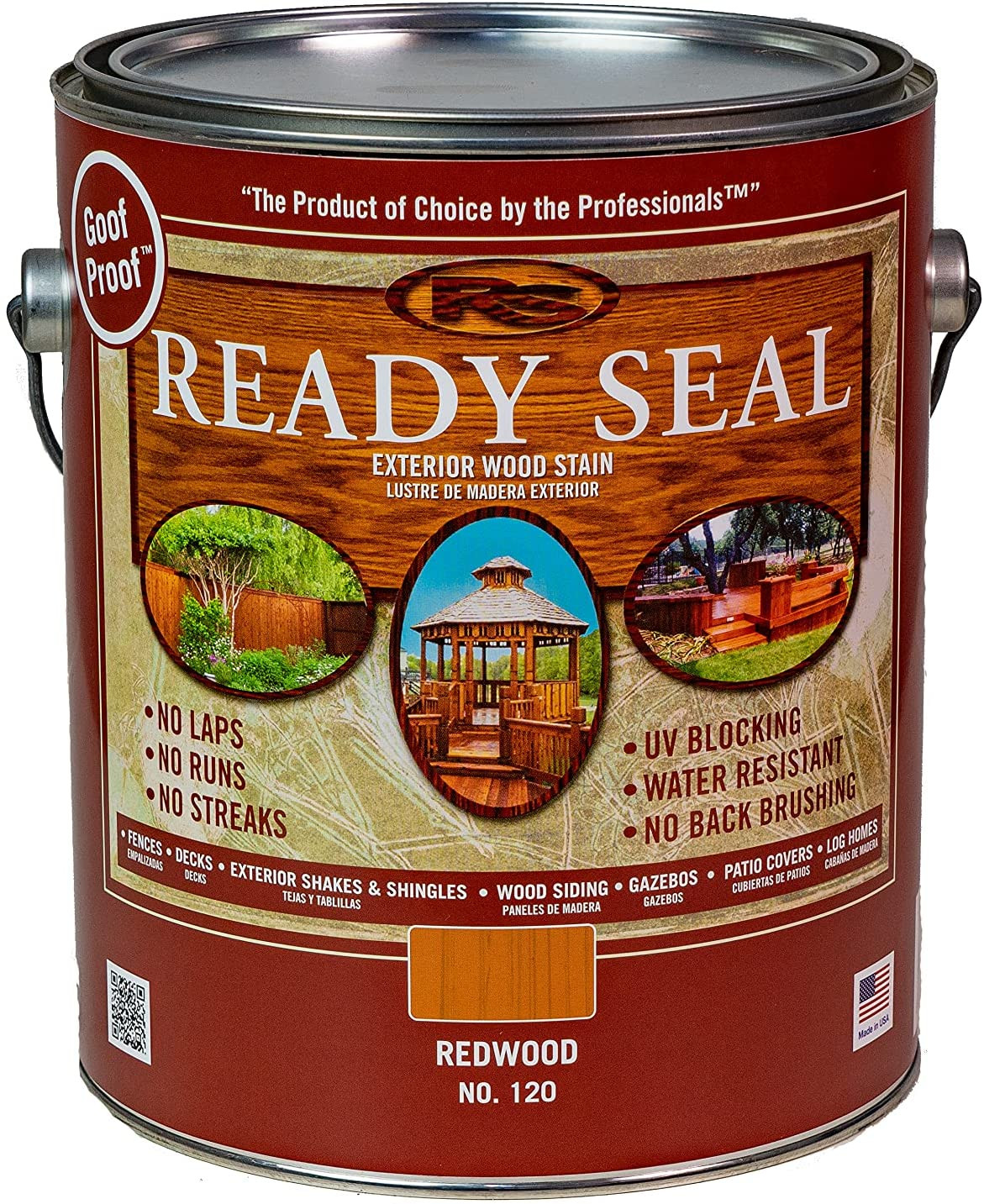Ready Seal 520 Exterior Stain and Sealer for Wood, 5-Gallon, Redwood