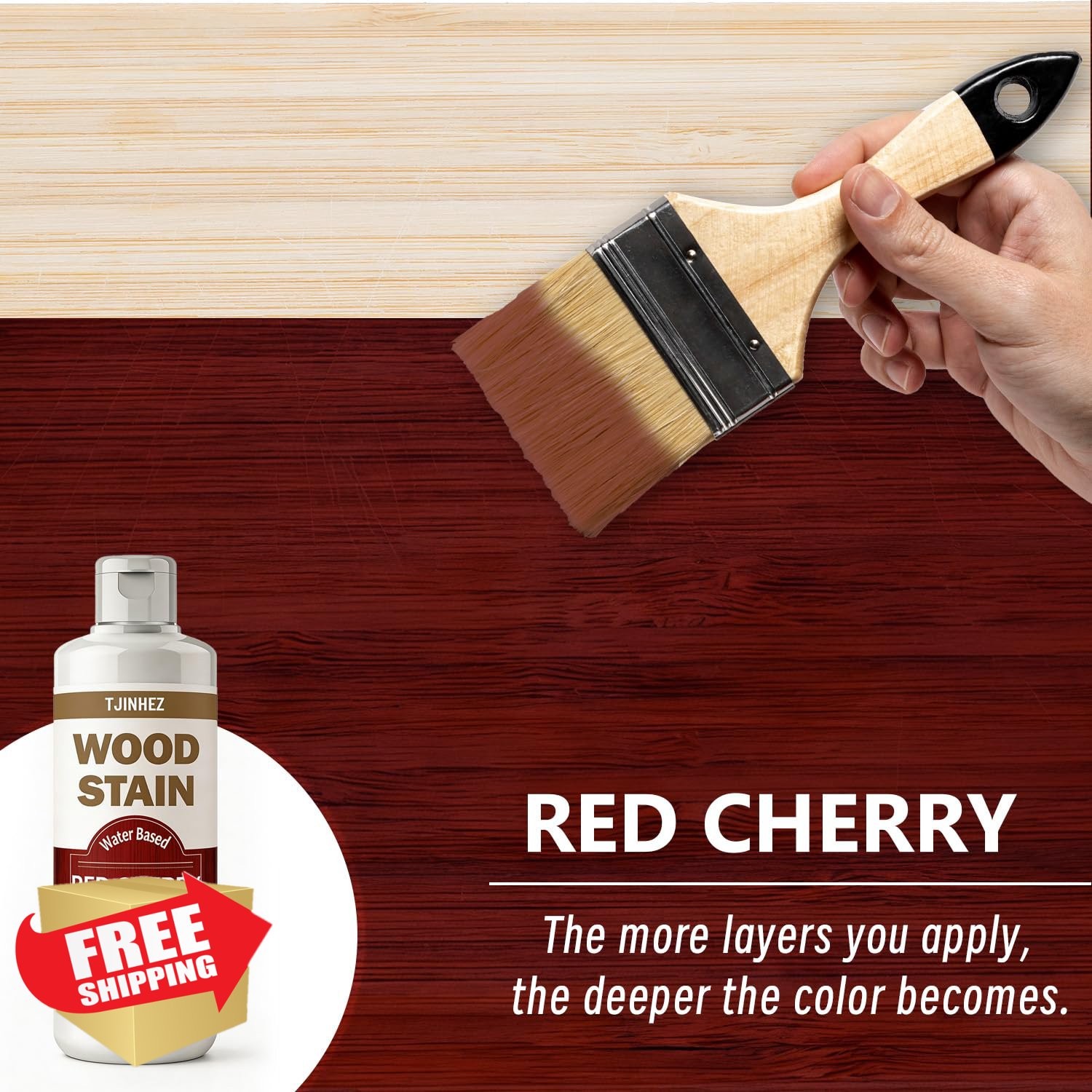 TJINHEZ Red Cherry Wood Stain Water Base 8.5oz