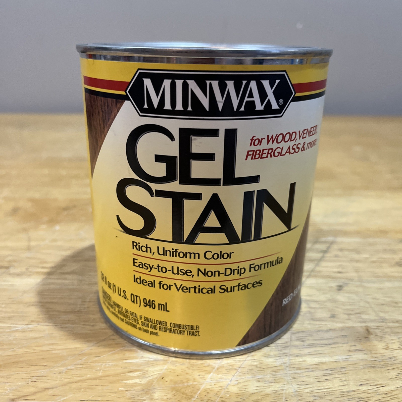 Discontinued Minwax Interior Wood Gel Stain RED ELM 609 – 1 Qt (32 fl oz) – NEW