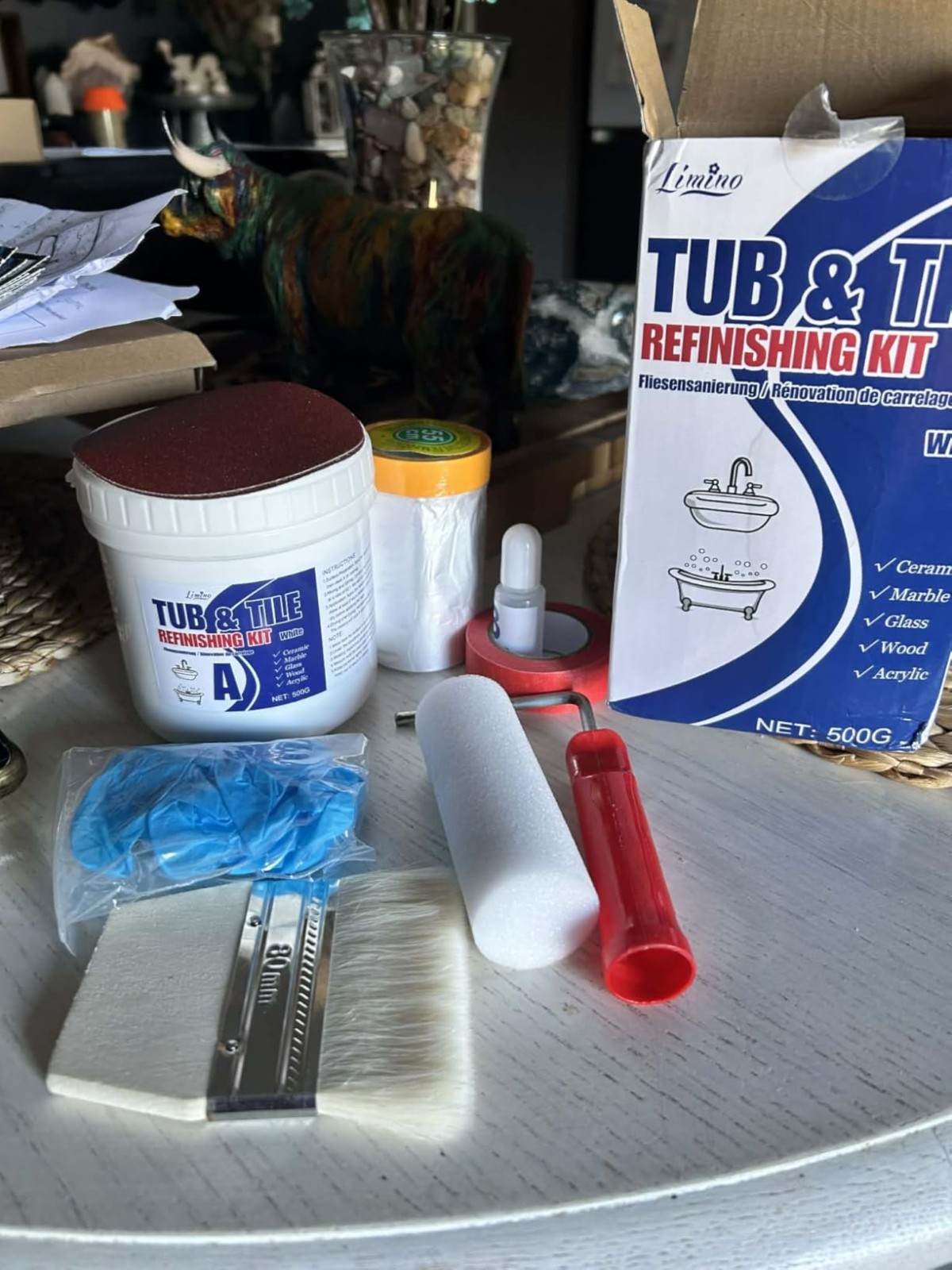 Semi Gloss White Tub Tile Paint Kit 17oz for Ceramic Porcelain Fiberglass new