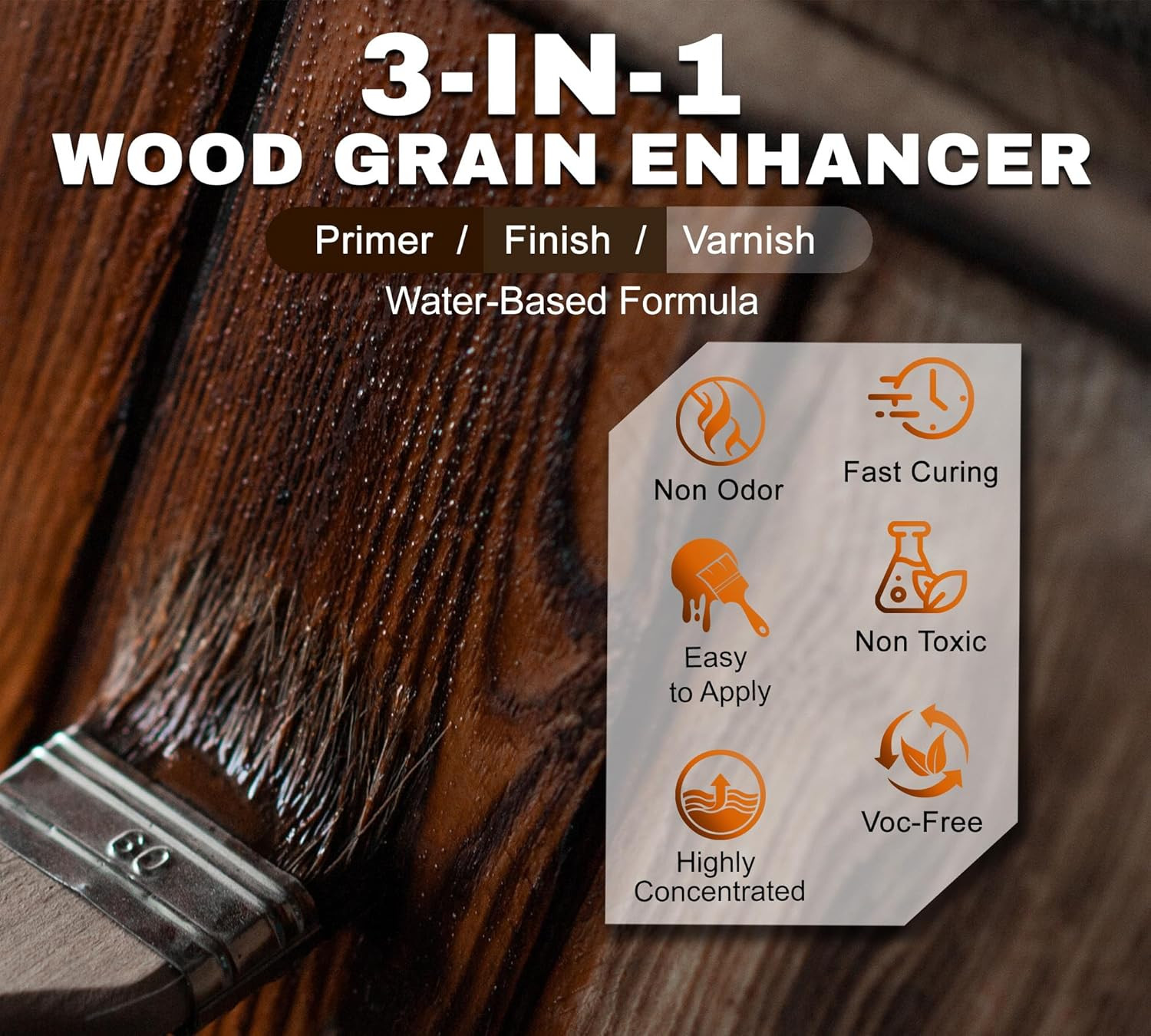 Water Based Wood Stain Teak 8.5Oz/250Ml, Matte Fast Drying Wood Stain, Low Odor