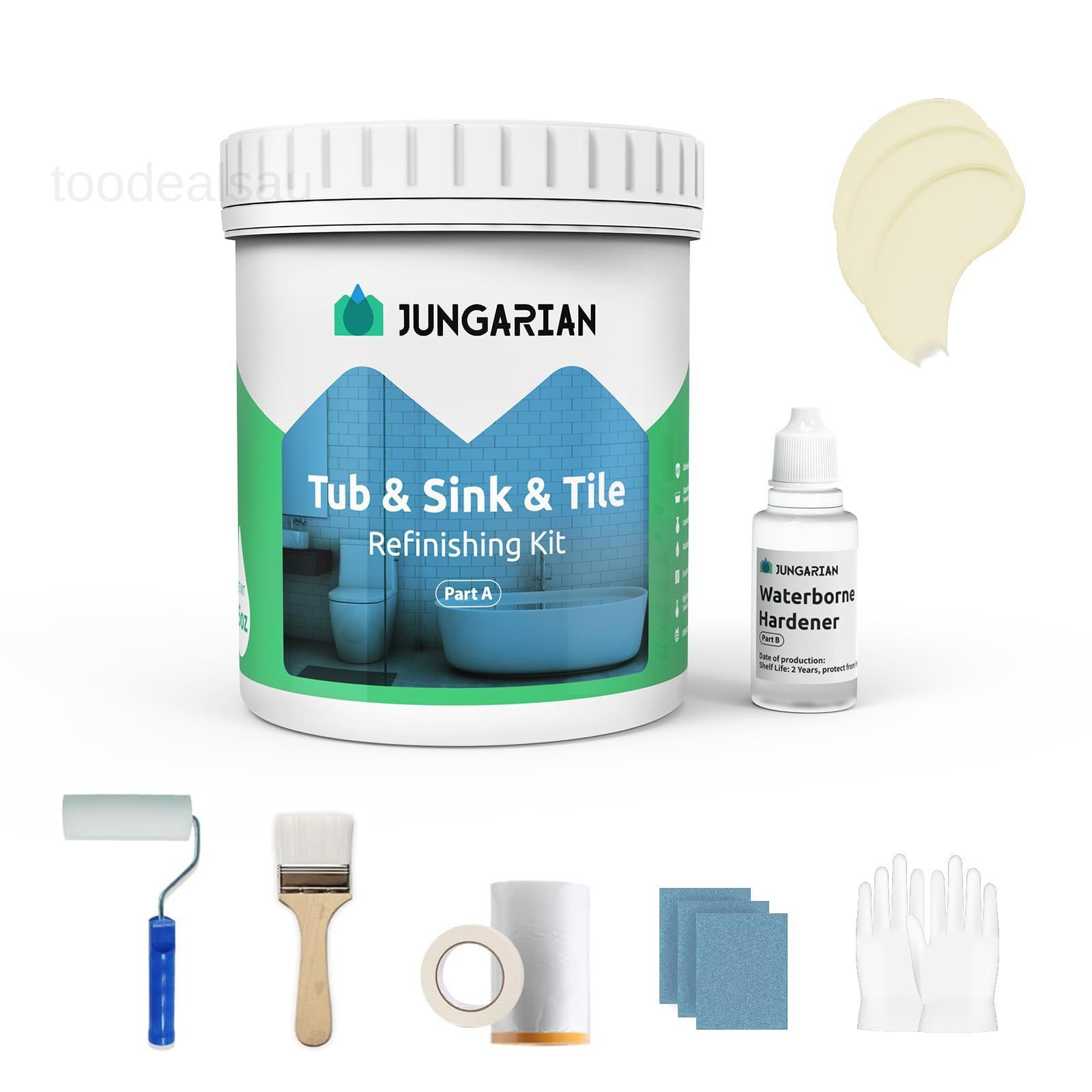 Tub and Tile Refinishing Kit 35oz with 35 Fl Oz (Pack of 1), Cream