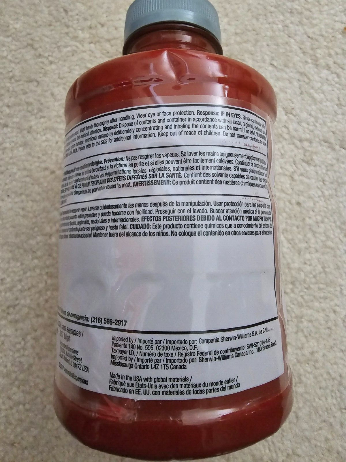 6 PACK Accurate Charisma ACC040787-14 Colorant Toner 1D1040787, F-Red Oxide,1 Qt