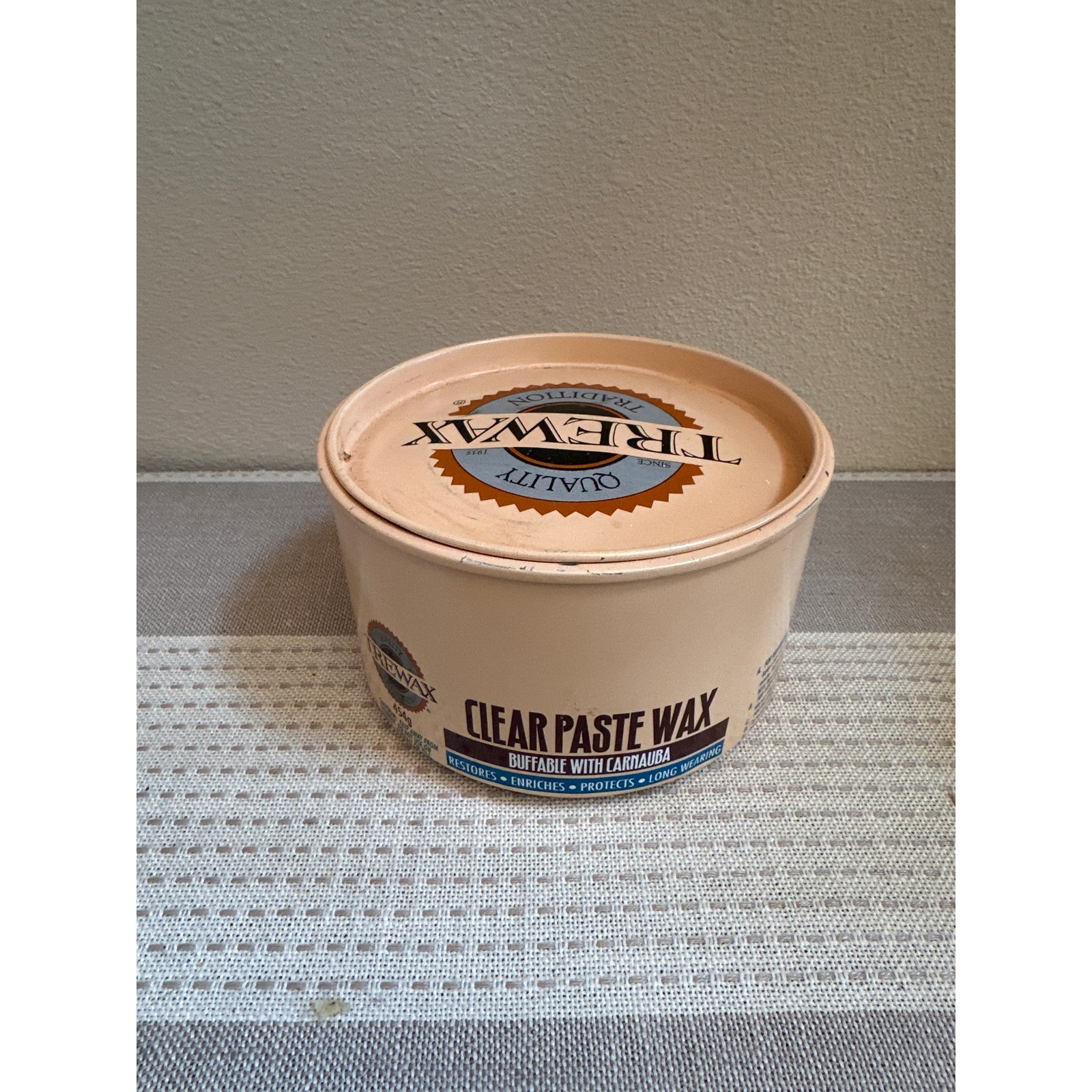 Older Trewax -Clear Paste w Carnauba for Floors Furniture Woodwork 75% full