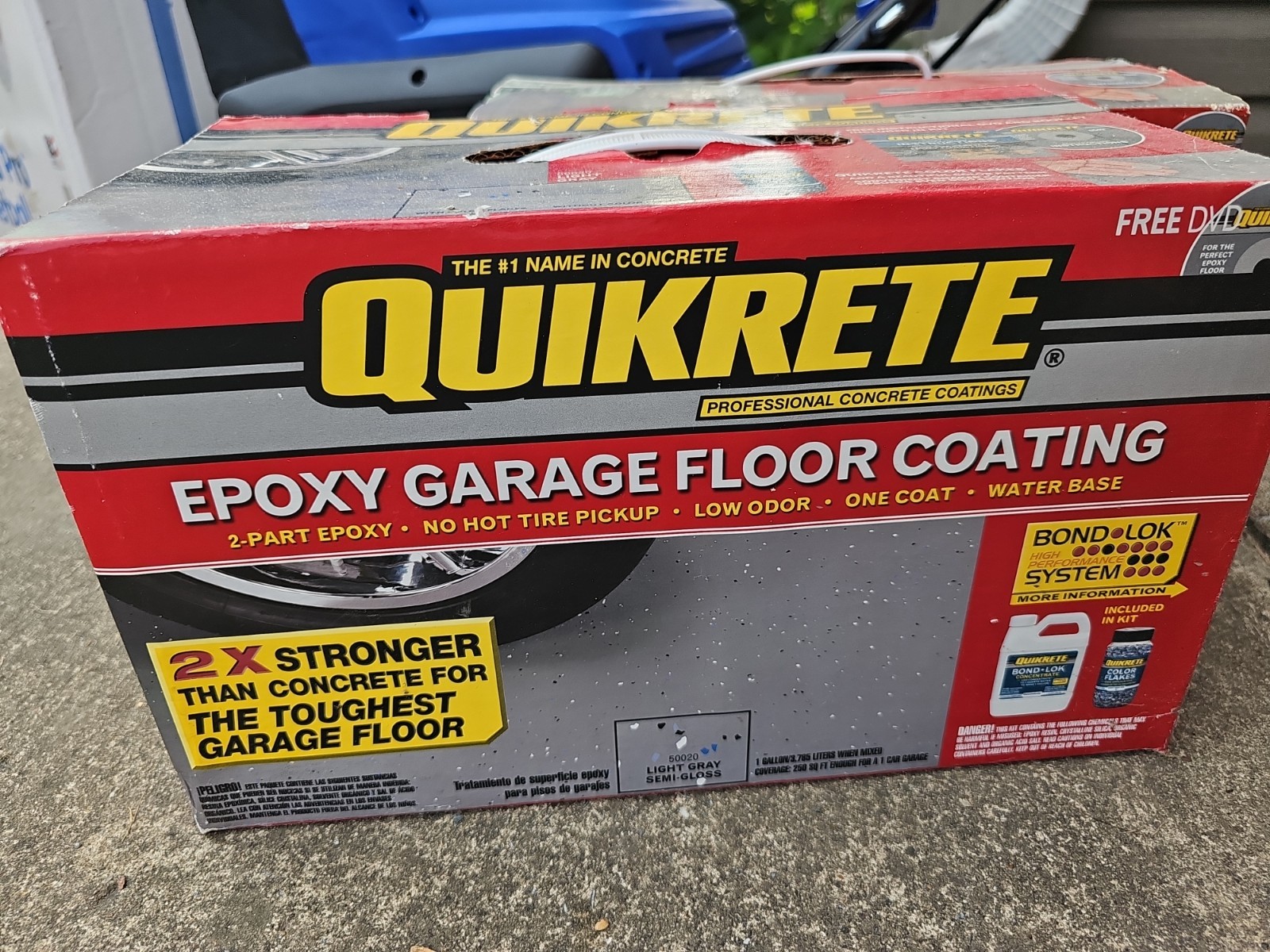 QUIKRETE Epoxy Garage Floor Coating Light Gray Color Flakes 2 Kits RAAD