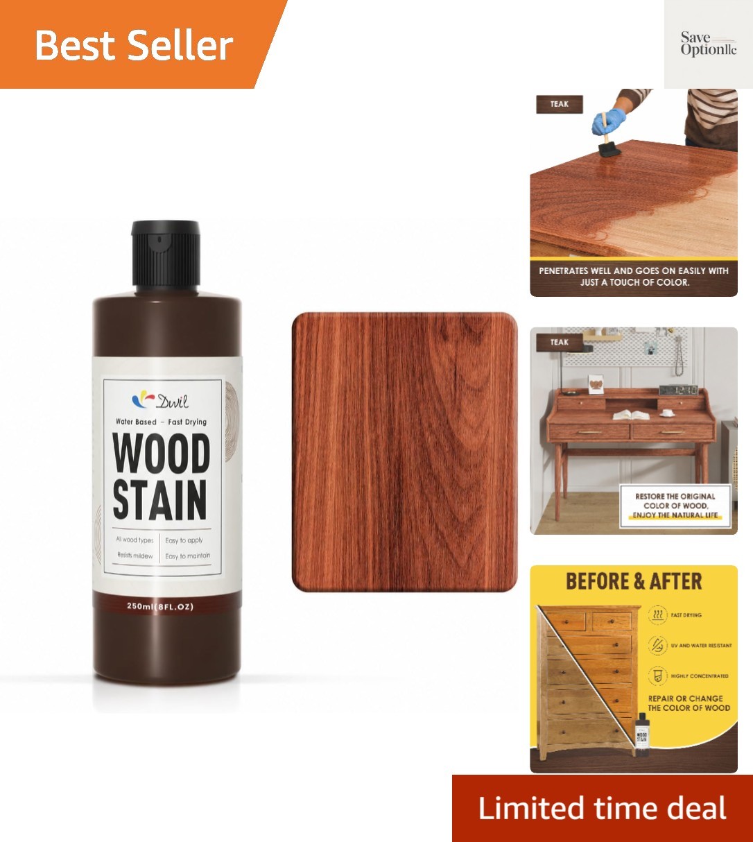 Water Based Wood Stain – Multiple Finishes, Fast Drying, Indoor and Outdoor F…