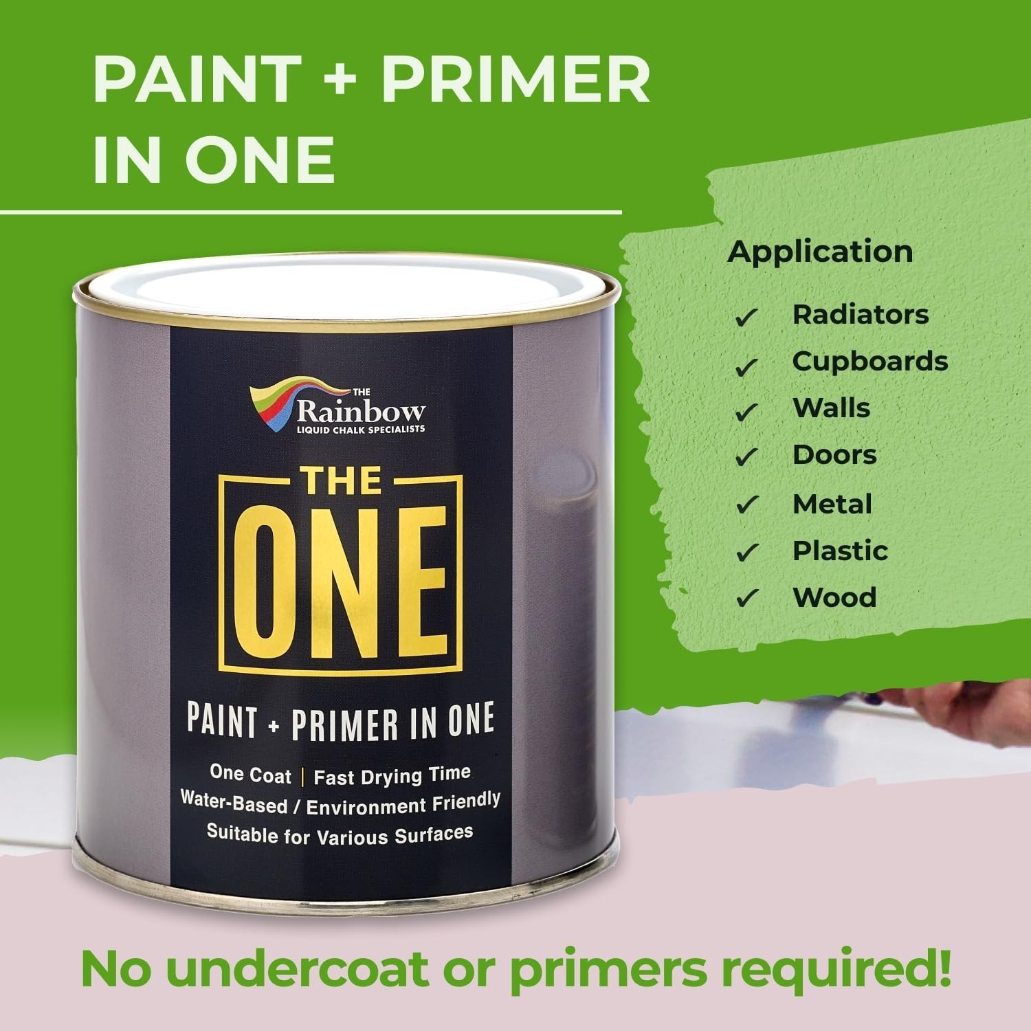 All-In-One Paint and Primer in Pink Satin, 8.5 Fl Oz for Indoor and Outdoor Use