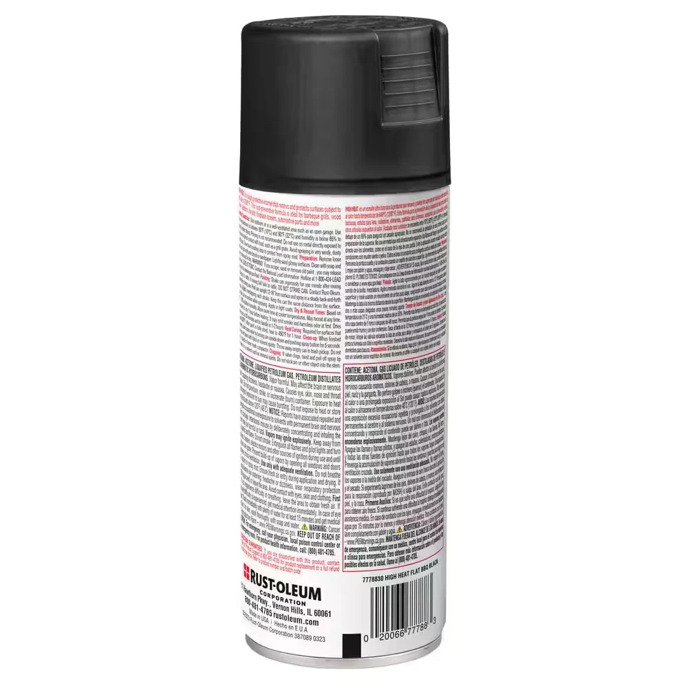12 Ounce High Heat Flat Bar-B-Que Black Interior/Exterior Spray Paint